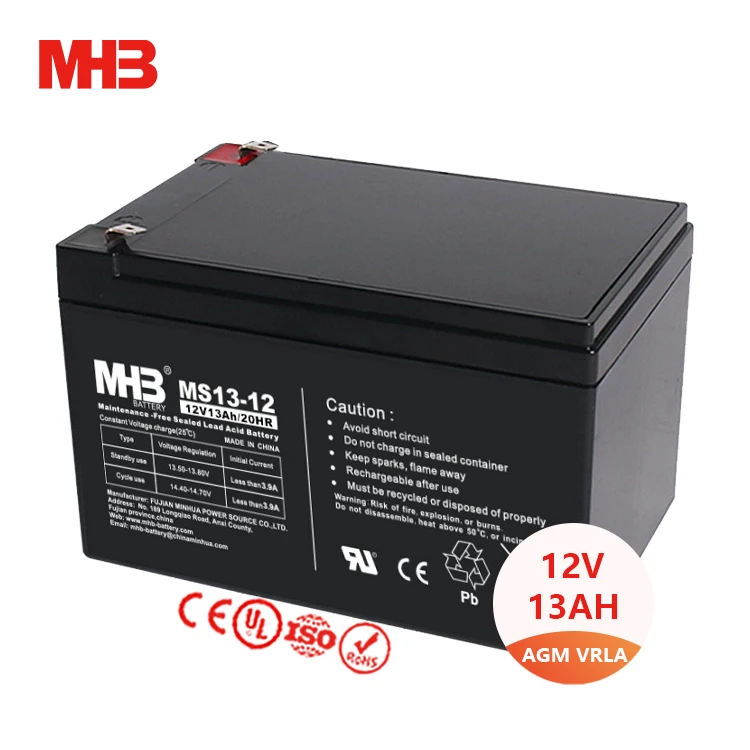 MS13-12 перезаряжаемый аккумулятор Mhb свинцово-кислотная солнечная батарея 12 В 13 А/ч для системы ИБП
