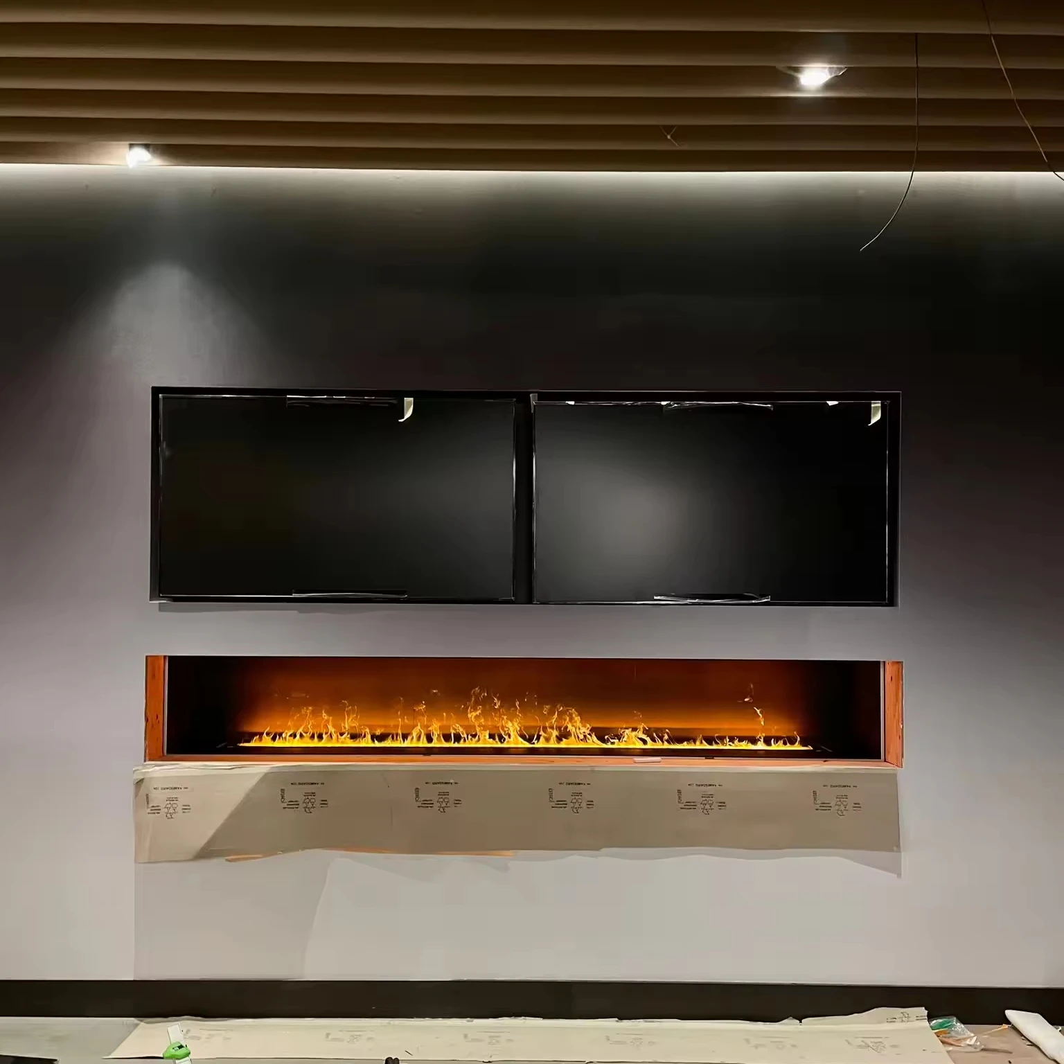 Water Vapor Steam Atomizing Mist Insert Intelligent Electric Fireplaces Neon Flame Decorative Led 3D Black Custom Eco-friendly