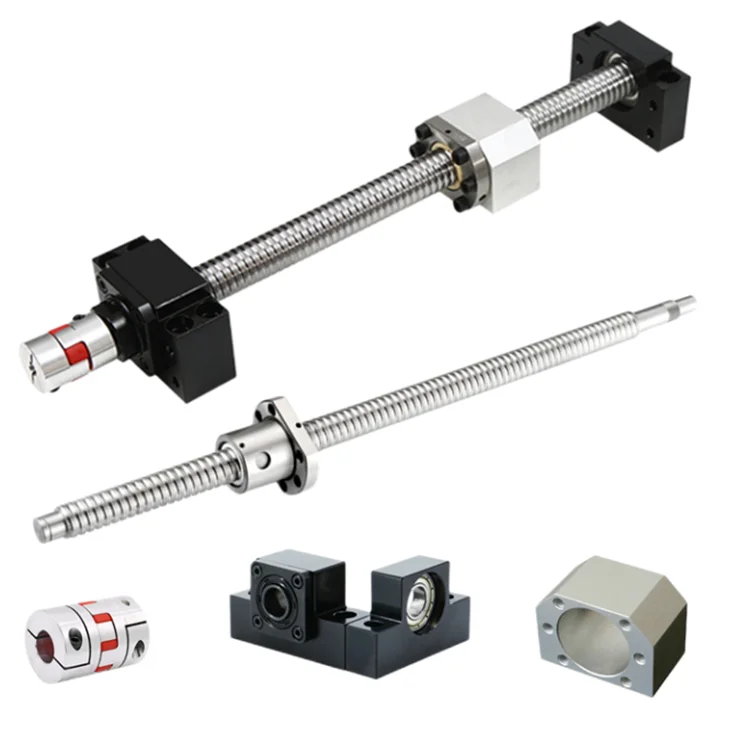 3d printer china ball screw linear cnc slide 2505 price L1000mm length ballscrew shaft with nut and BKBF20 end supports