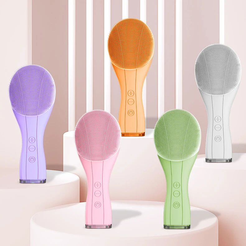 Electric Silicone Facial Brush USB Face Brush Cleansing Waterproof Sonic Vibration Cleanser Deep Pore Cleansing Skin Massager