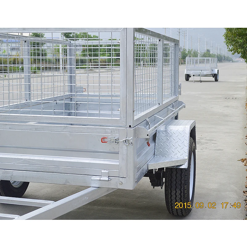 
GINO 6ft x 4ft Multi Purpose Galvanised Cage Car Single Axle Trailer Bolted Mechanical Cow for Sale 