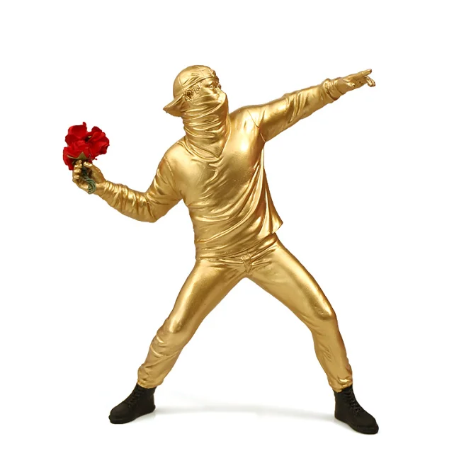 banksy statue throw flower banksy Boy Art Decor Ornament Fashion Creative Home Ornament banksy figure
