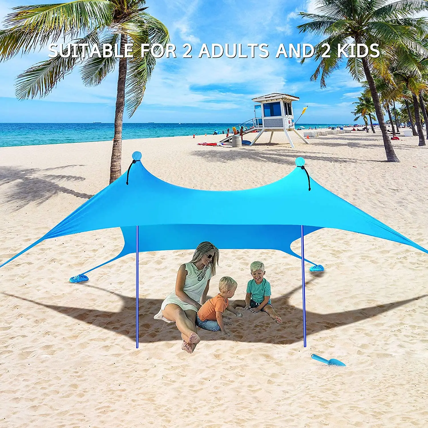 UV50+ Summer Beach Sunshade Tent Outdoor Beach Tent Camping Hexagonal Beach Tent