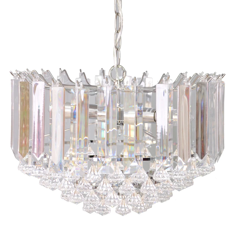 Wholesale Silver Metal Frame  Double light Triangle Prism bead  chandelier