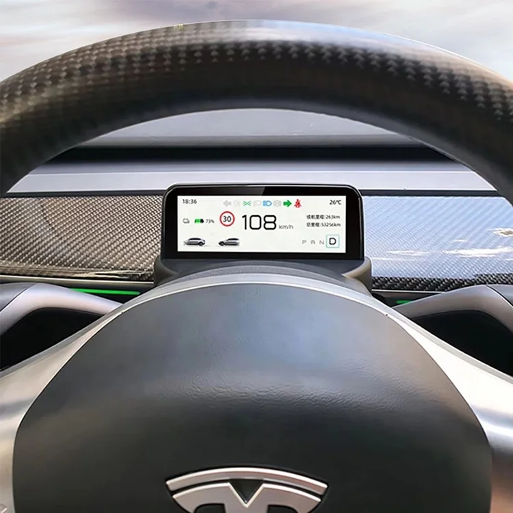 Creease 4.6 Inch High Definition Hud Head Up Turn Signal Display Ultra Mini Screen Display For Tesla Model 3 Model Y