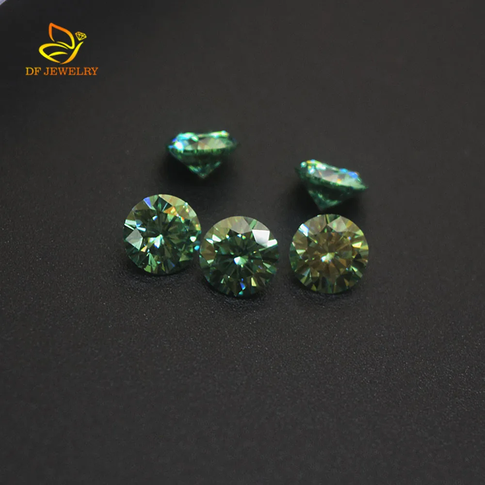 VVS Green Round Brillant cut Synthetic Diamond Moissanite For Ring