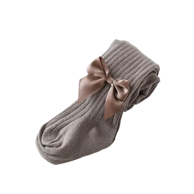 
2019 New Arrival Cotton Knit Baby Girls Leggings with Bow 
