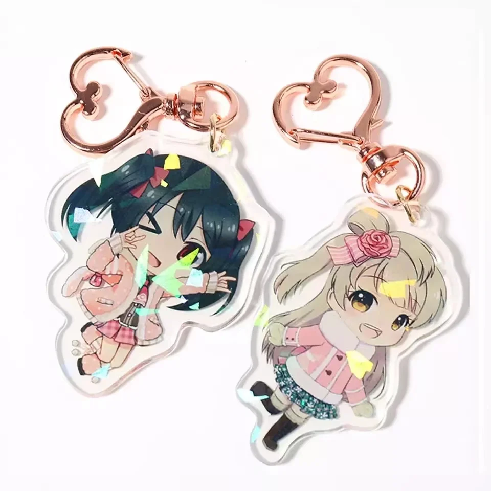 Trending Letter Pencil Charm Round Tassel Resin Epoxy Make Your Own Anime Glitter Hologram Keychain Custom Acrylic Charm