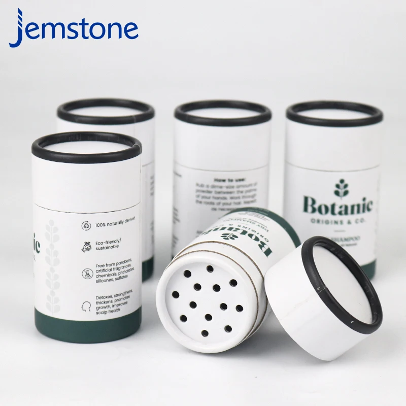 Logo Customized Design Bath Salut Cardboard Tube Dry Shampoo Container Paper Tube For Hair With Shaker Top