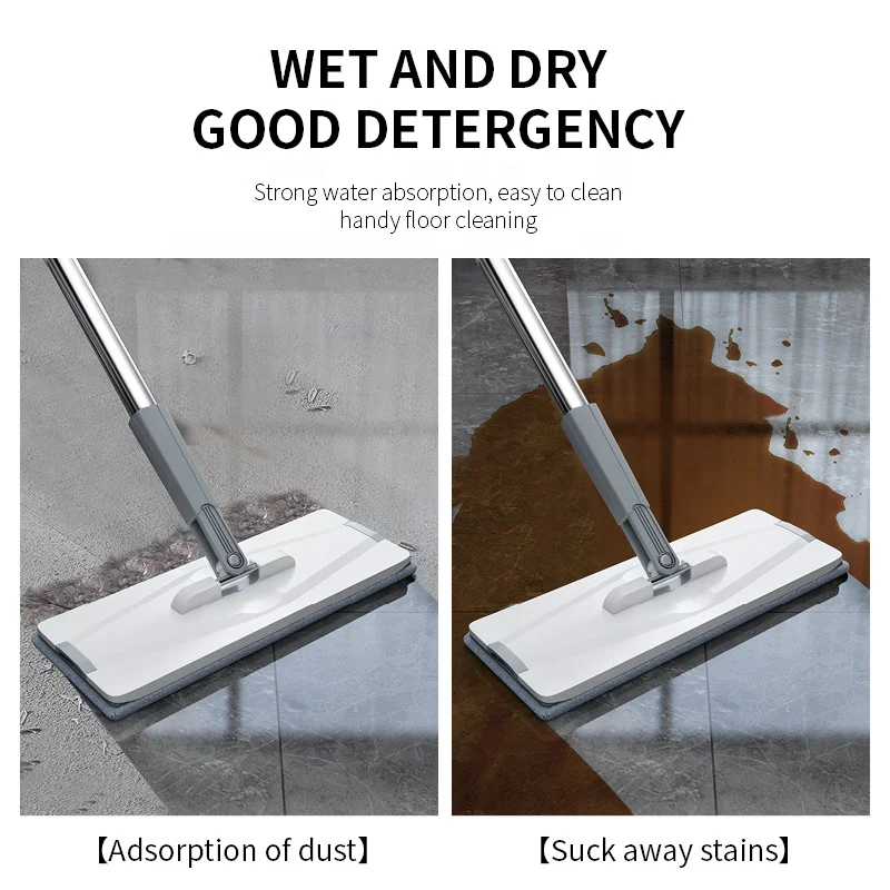 
Micro Fiber Bathroom Clean Rotating Replacement Heads Floor Mop and Bucket Kit 