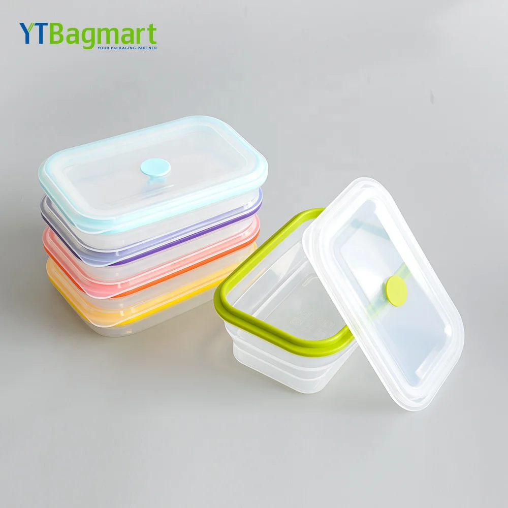 Герметичный складной силиконовый Ланч-бокс с силиконовой крышкой, не содержит Бисфенол А