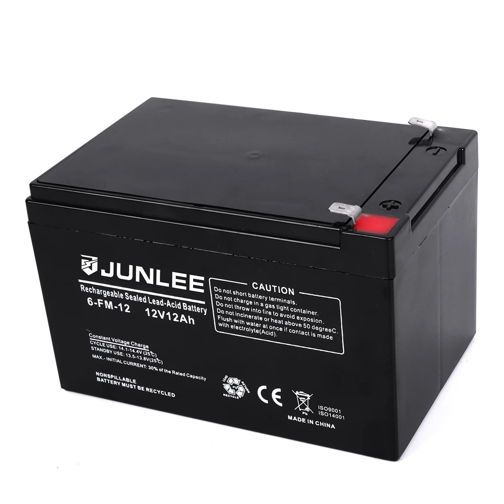 Junlee Hot Sales 2023 Rechargeable Lead Acid Battery AGM/GEL 12v 12ah Deep Cycle Solar Energy Storage Replacement