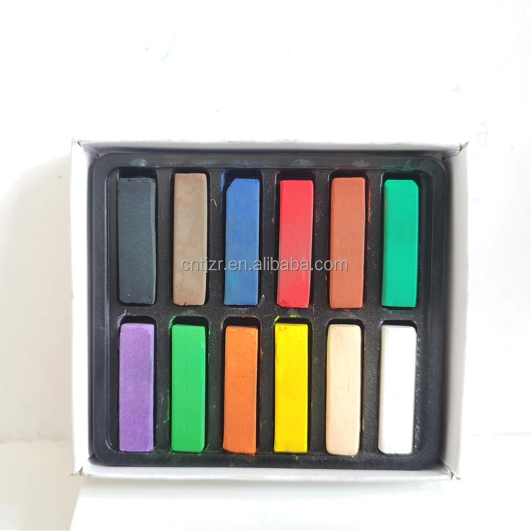 Best selling wholesale OEM  for kids Non Toxic Soft Pastels Set for Professional 12 Color Set Square MINI Chalks Soft Pastel