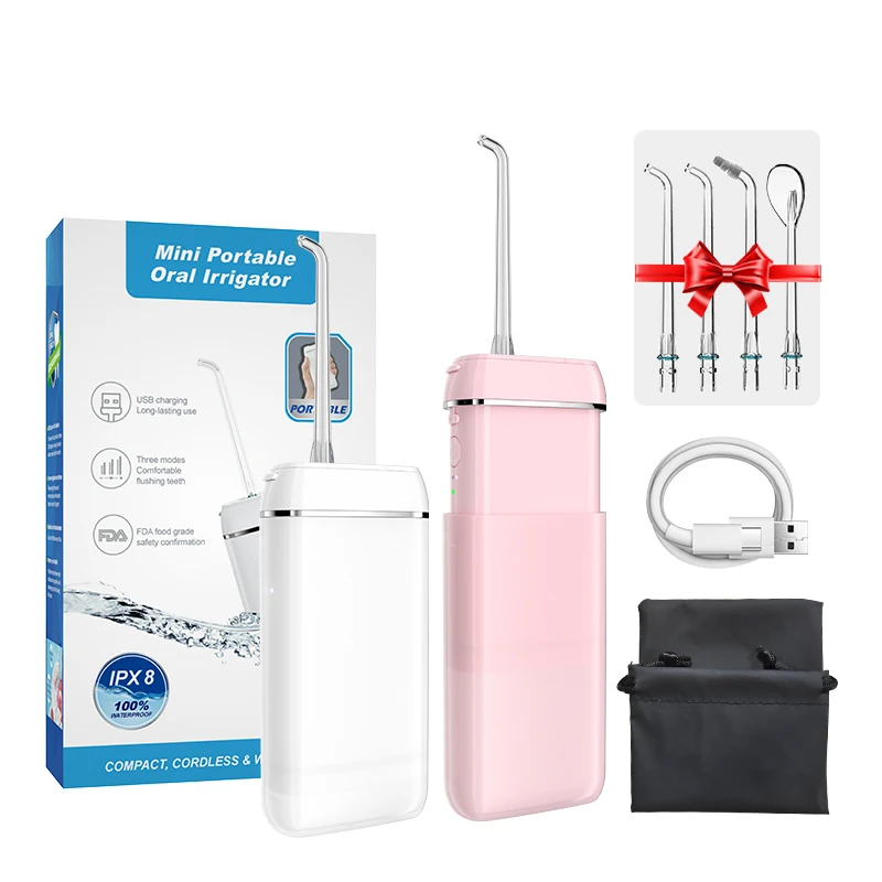 
 140ml Cordless Portable Teeth Electric Dental Water Flosser  With Rechargeable Type c charging cable   (1600227884041)