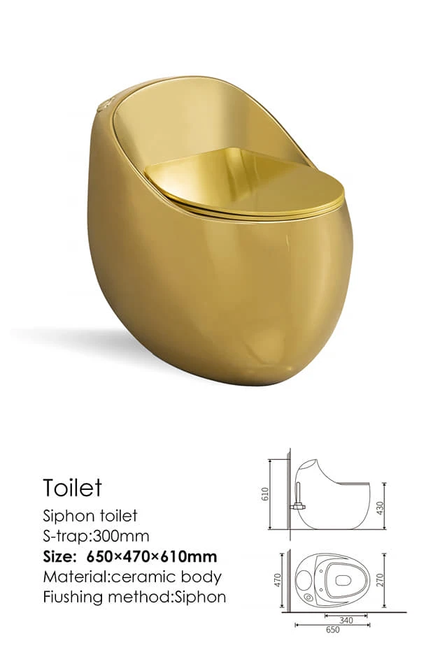 Factory Price Egg shaped Smart sensor bathroom intelligent heated smart toilet ceramic S trap ceramic gold toilet seat commodes