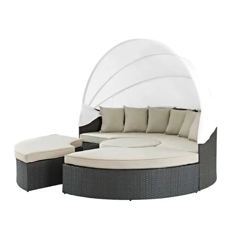 SUNLINK Garden Outdoor Furniture Lounge Day Bed Aluminum Round Gazebo Sofa bed Sunbed for Hotel