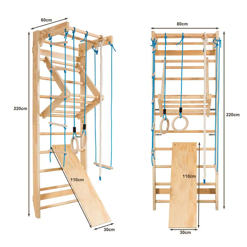 Gym Wooden Kids Swedish Wall Stall Bar High Swedish Ladder