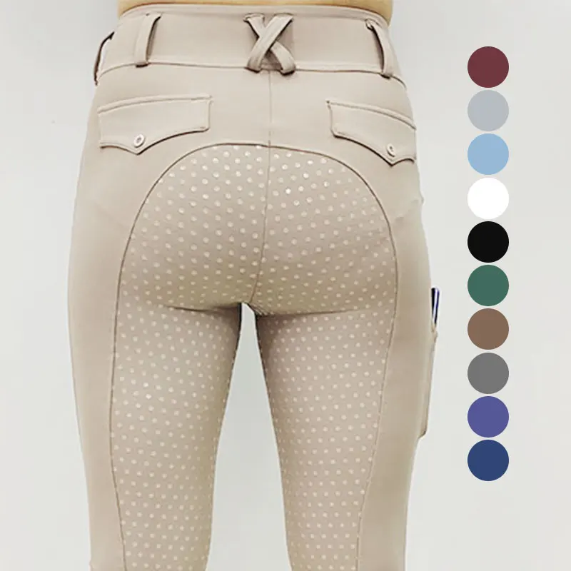 Customized Equestrian Breeches Wholesale Women Full Silicone Anti-pilling Equestrian Apparel For Horse