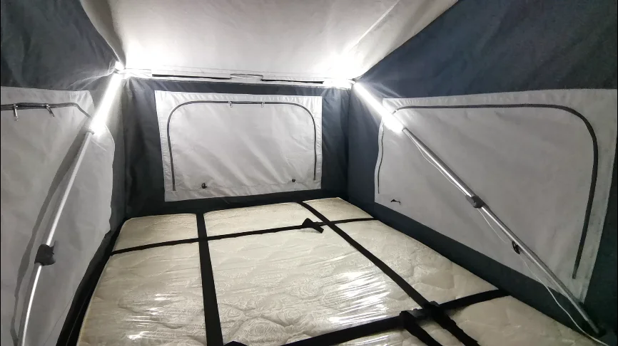 Customization stabilizer heavy-duty canvas heat resistance triangle house tiny camping pod trailer with entertainment kitchen