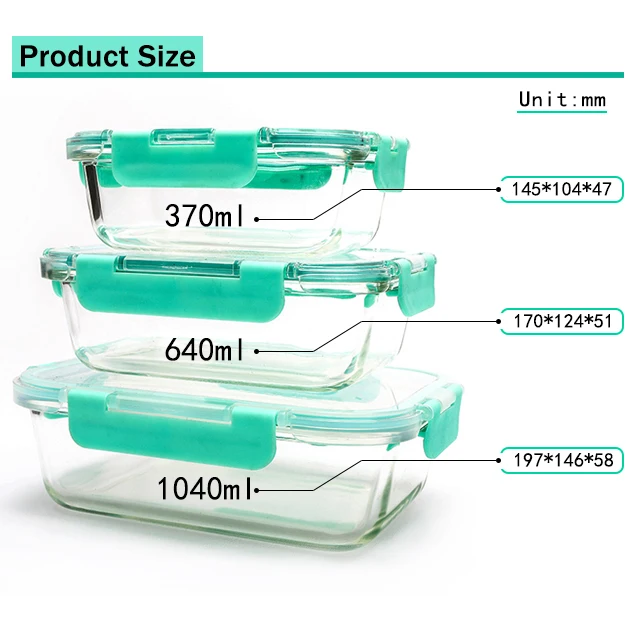 Multifunctional wholesale container pp glass food storage with locking lid