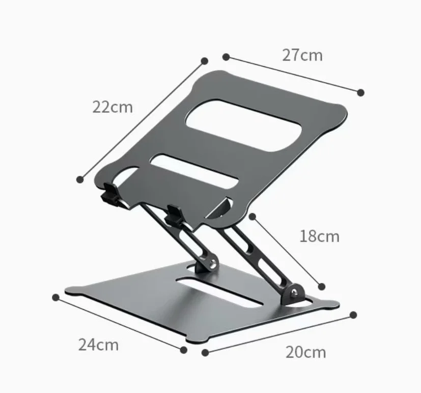 Aluminum Adjustable Folding Monitor Riser Portable Invisible Laptop Stand for