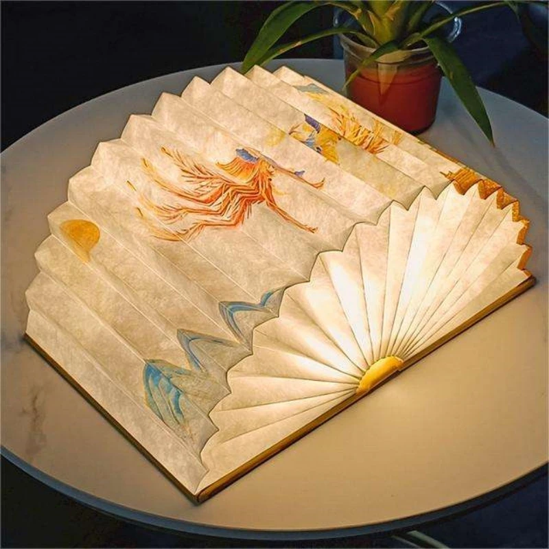 2023 Creative Smart Bluetooth Rechargeable Remote Control Bedside Light Portable Dimmer Folding Book Light