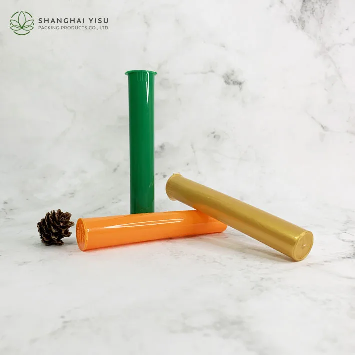 Custom 115mm 120mm Color Plastic Air-tight Tube Smell Proof Transparent Storage Pop Top Container Conical Roll Tubes With Lid