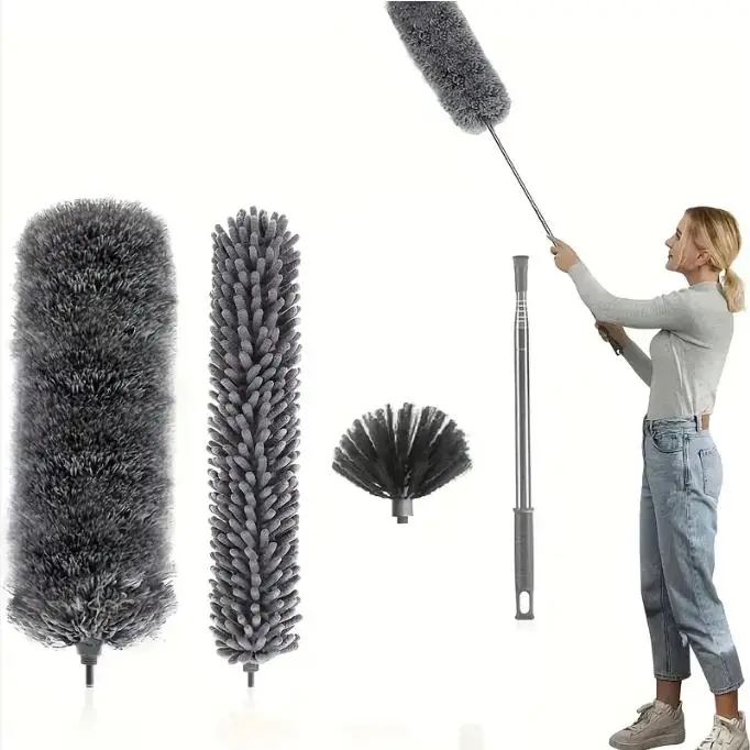 5-piece Set Long Handle Microfiber Duster Brush Set Bedside Duster Brush for Sofa Bed Furniture Magic Duster Home Cleaning Tool
