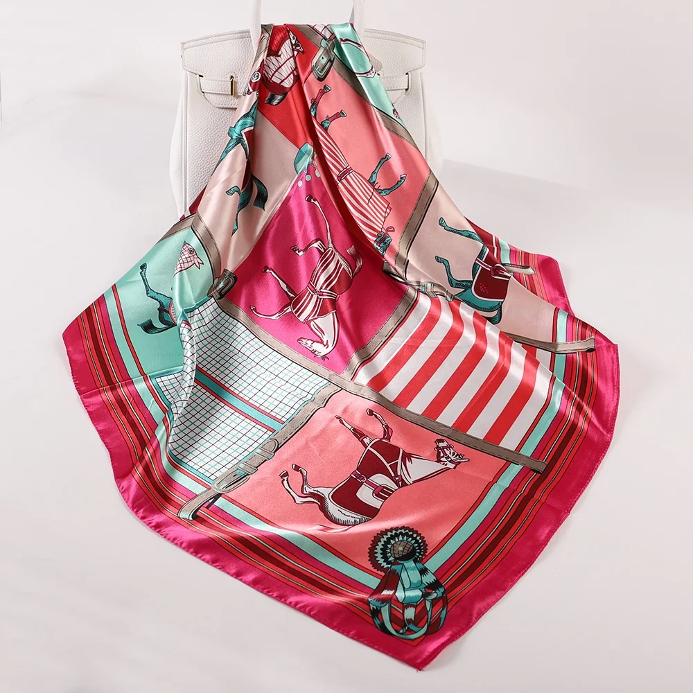 Европейский и американский модный узор саблевидного седла, шарф с саржевым принтом, большой квадратный шарф, оптовая продажа от