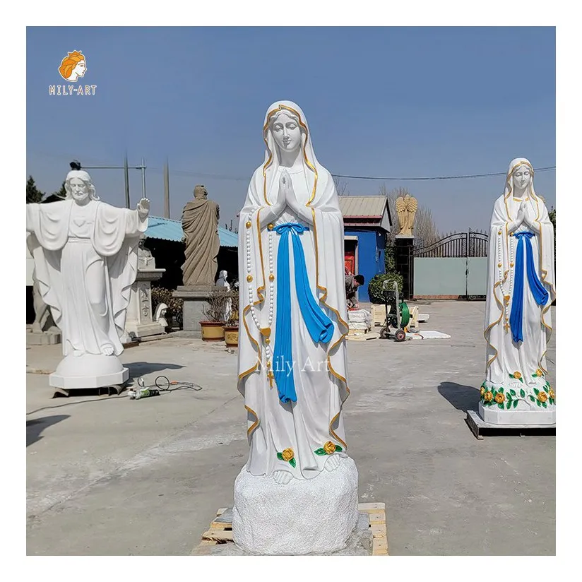Религиозная скульптура Девственная Мария статуя мрамор наша Леди Лурдес
