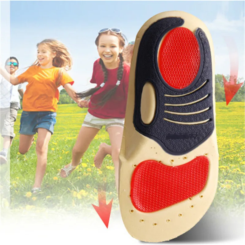 Kids Orthotic Arch Support Insoles Breathable Running Shoe Pad Soy Fiber Feet Care Inserts Pad Adjustable Orthotic Insoles