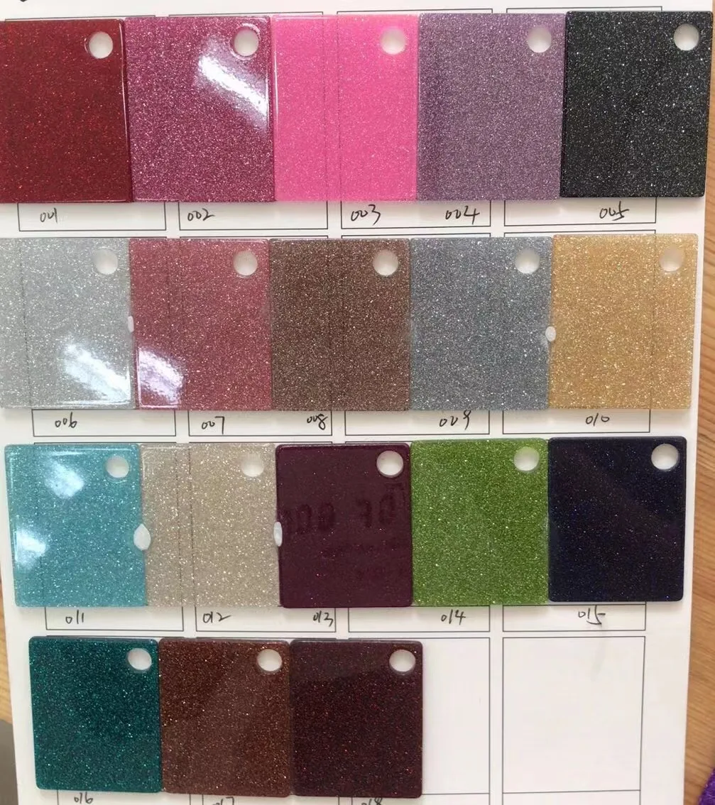 YIWU Futian Market Wholesale Price 3mm Pattern100% Virgin Pmma Transparent Glitter Acrylic Sheet
