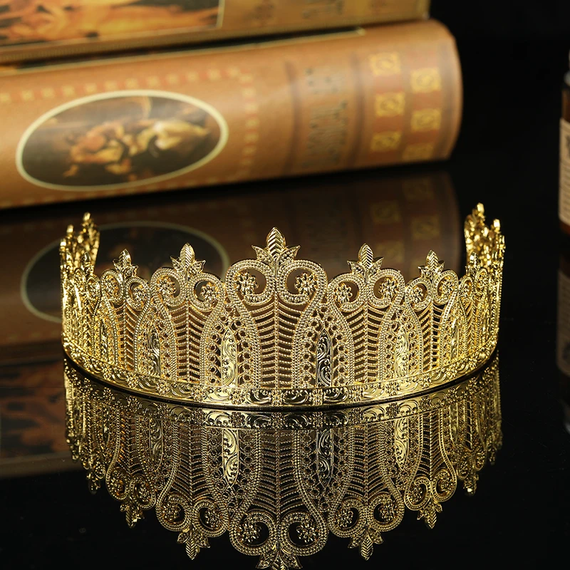 Chic Morocco Crown Women Tiaras Gold Color African Bride Hair Jewelry Forehead Sequins Headwear Bijoux