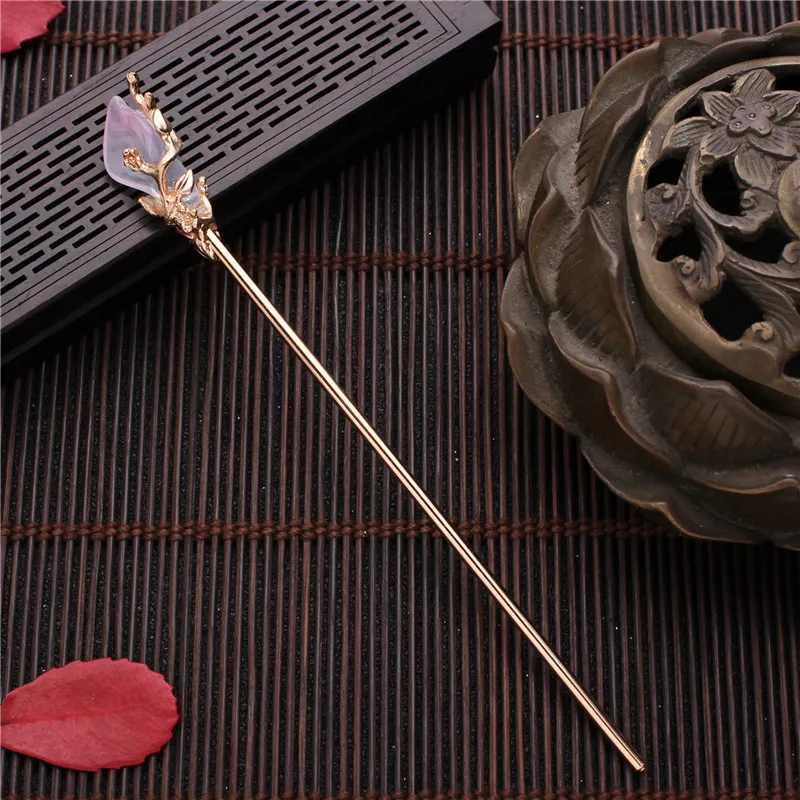 Vintage Chinese Style Hanfu Stick Women Metal Glaze Hair Fork Hair Chopsticks Hairpin Woman Jewelry Hair Clip Accessories
