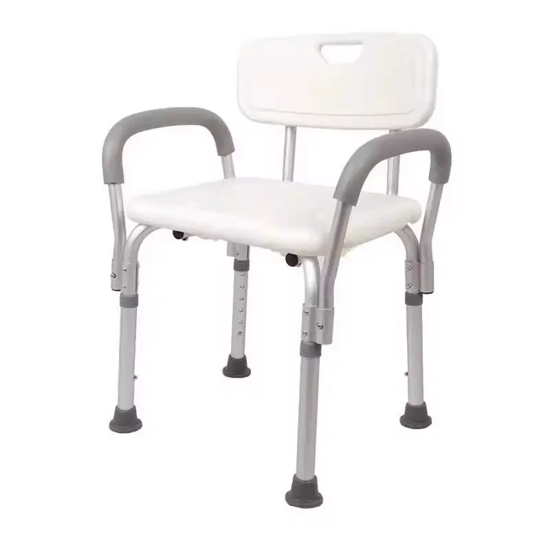 Shower Chair Removable Back and Adjustable Legs Padded Arms for Bathtub Safety and Supports