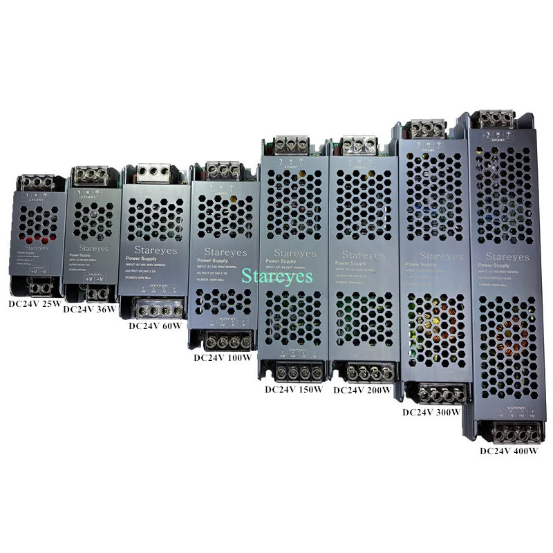 Ultra thin Power Supply AC220V to DC12V 24V 25W 36W 60W 100W 150W 200W 300W 400W Adapter Transformer for LED strip Printer CCTV