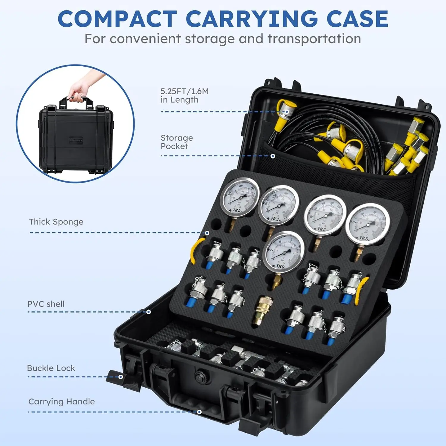 High quality hydraulic test point test hose hydraulic gauge  fitting hydraulic pressure test kit