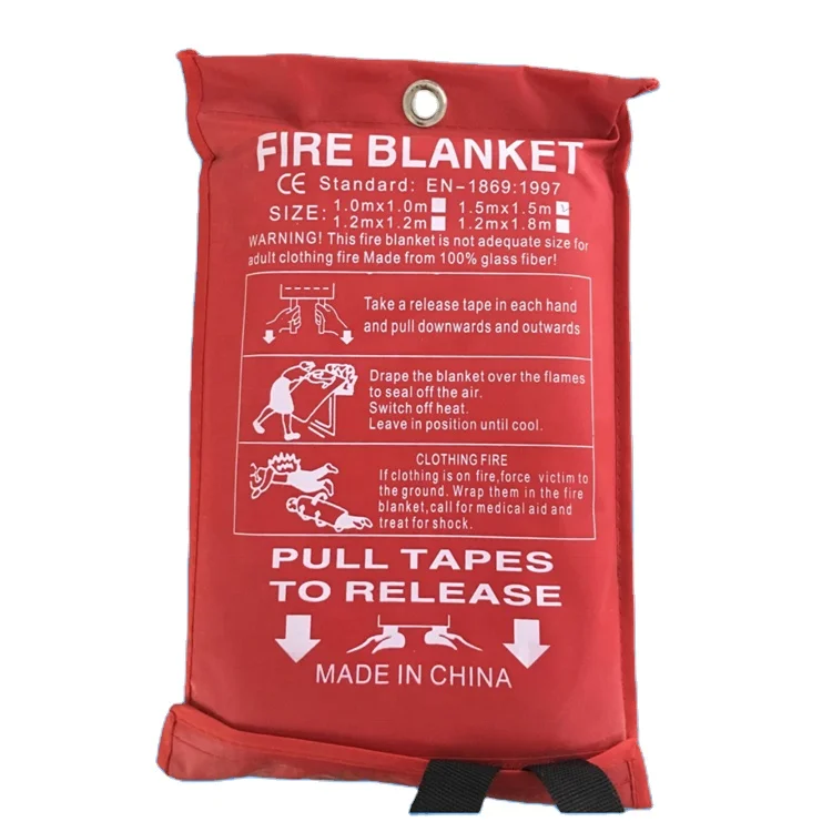 Fire safety 550 Degree Celsius Resistant fiberglass fire retardant blanket for home, school, hotel, kitchen