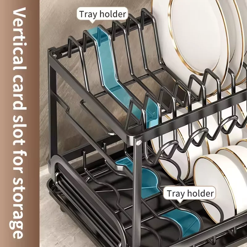 Low cost metal dish rack, multifunctional storage rack, household tableware storage rack