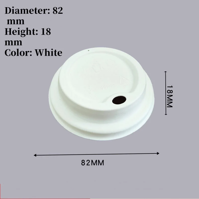 Biodegradable Disposable Composable Lid For Pulp Paper Lid 80 90mm Bagasse Coffee Cup Pulp Lids Cover