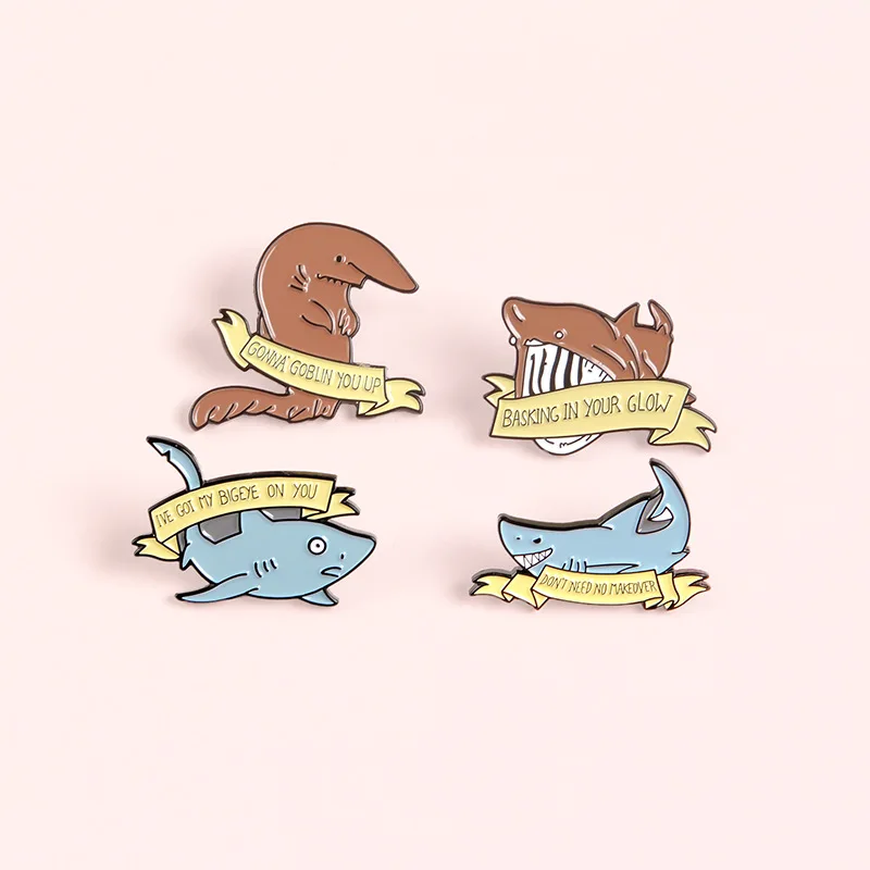 Whale Shark Enamel Brooches Pin Custom Flag Animal Lapel Pin Badge Shirt Cartoon Bag Sea Ocean Badges Lapel Pins Brooches