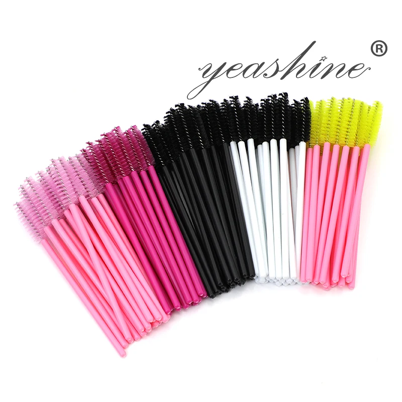 Free Makeup Sample Disposable Nylon Silicone Lip Key Chain Spoolie Diamond Edge Applicator Eyelash Brush