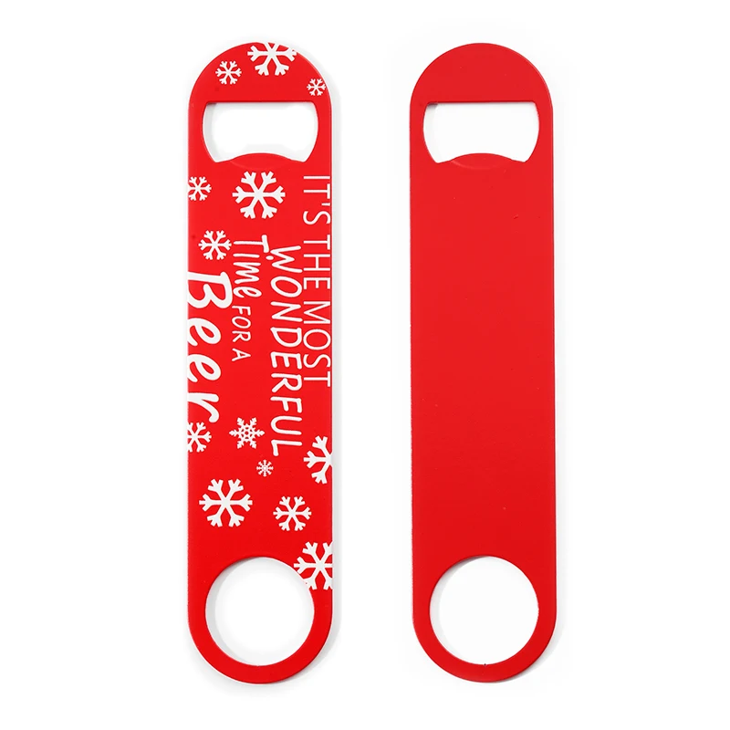 No Minimum Flat Stainless Steel Custom Blank Beer Bottle Opener Sublimation Bar Blade Beer Opener Metal