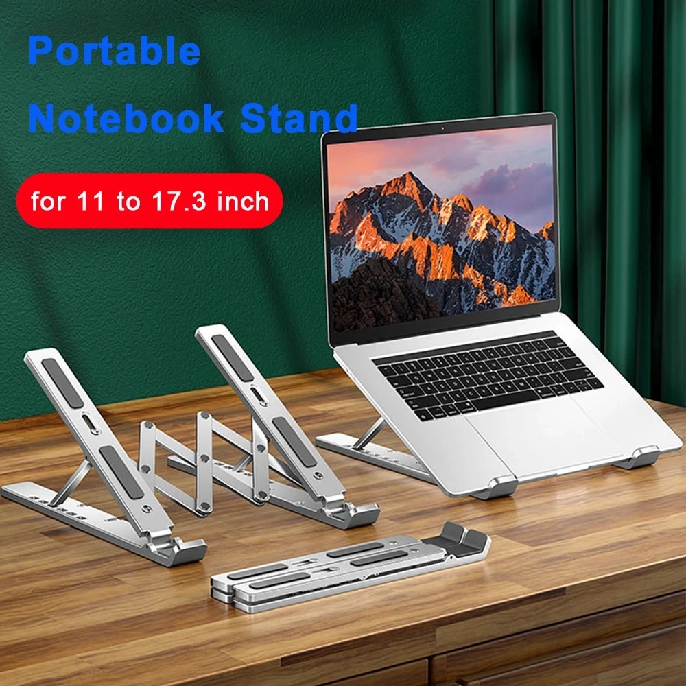 Adjustable Laptop Stand 11 to 15.6 inch Notebook Portable Metal Riser Aluminum Alloy Holder Foldable Office Computer Cooler