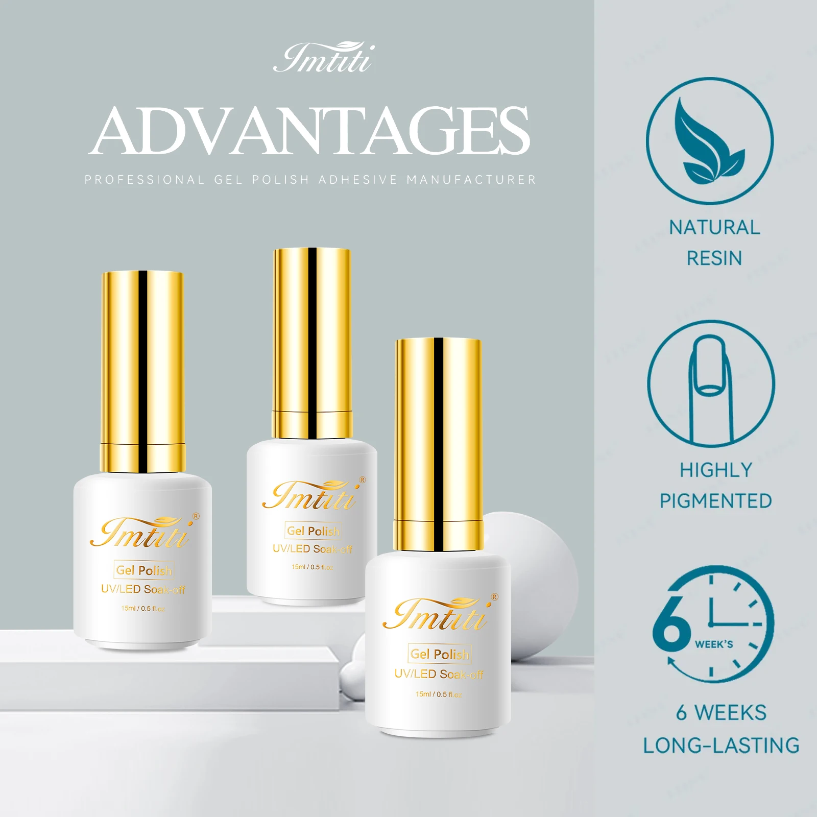 IMTITI Nail factory supplie design unique gel nail polish bottle 48color collection luminous glow in the dark gel polish set box