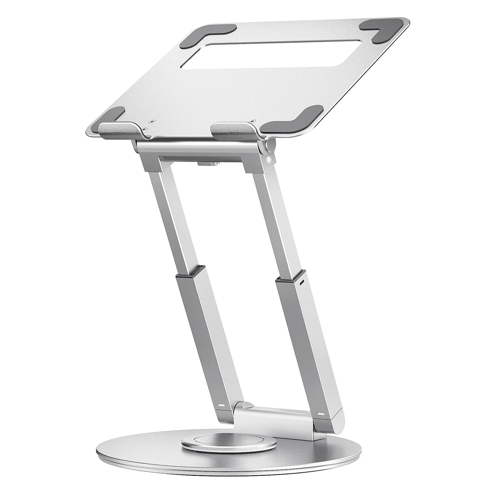 360 Rotatable Ergonomic Aluminum  Laptop Stand with Height Adjustable Laptop Holders Supporting Sit & Standing Working