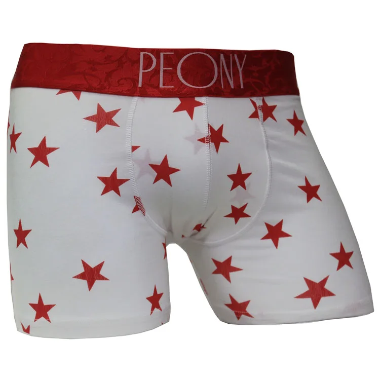 
Slim breathable organic cotton printed mens underwear boxers sexy 