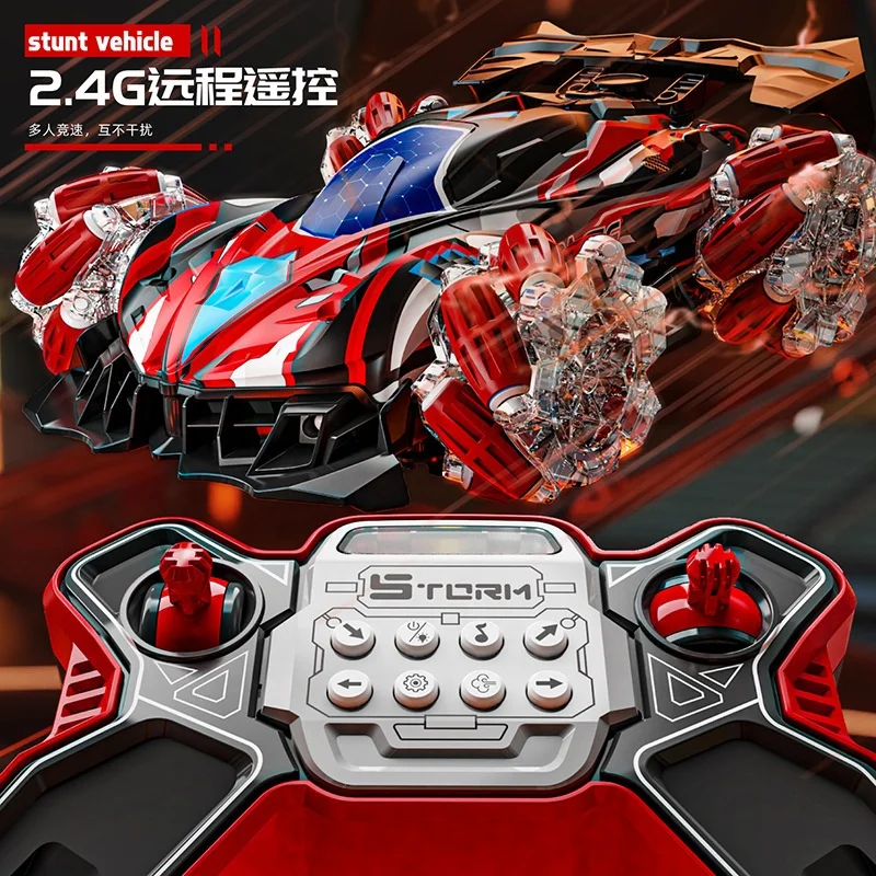 2.4G REMOTE CONTROL 360 Degrees Remote Control Car Toys With Spray,Car Toy,Rc Stunt Car with Lights & Music