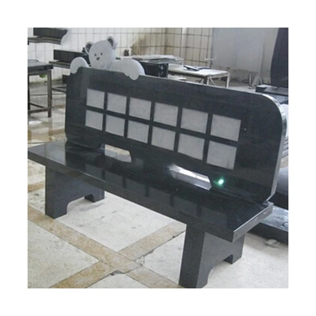 Black Granite Headstone Benches Grave Funerary For Gravestone Headstone Monument