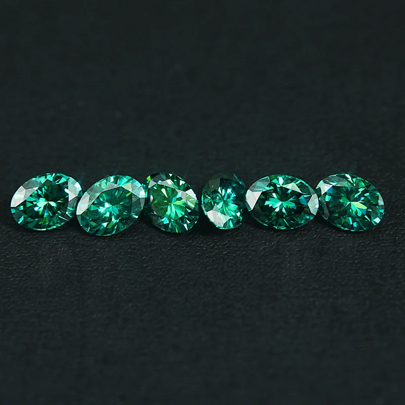 SICGEM INT Wholesale Price 5*7 mm 1 ct Oval Cut Green Color Moissanite